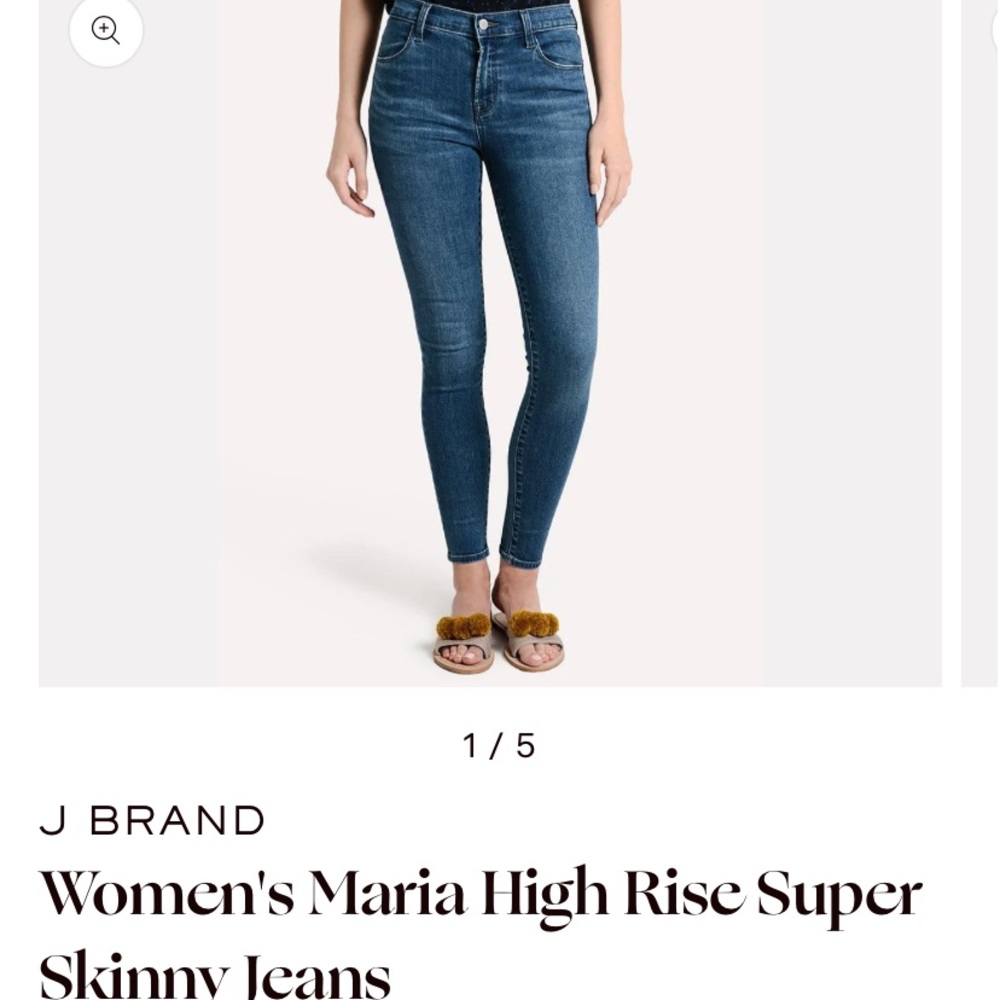 J Brand Maria High-Rise Dark-Wash Super-Skinny Jeans Size 24 Style JB000361